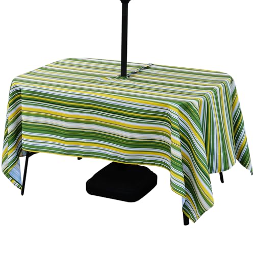 3E Home Outdoor-Tischdecke mit Sonnenschirmloch, wasserabweisend, für Garten, Terrasse, rechteckige Tischdecke für Picknicks und Partys im Freien, 152 x 213 cm, Gelb und Grün 3E Home Outdoor-Tischdecke mit Sonnenschirmloch, wasserabweisend, für Garten, Terrasse, rechteckige Tischdecke für Picknicks und Partys im Freien, 152 x 213 cm, Gelb und Grün von 3E Home