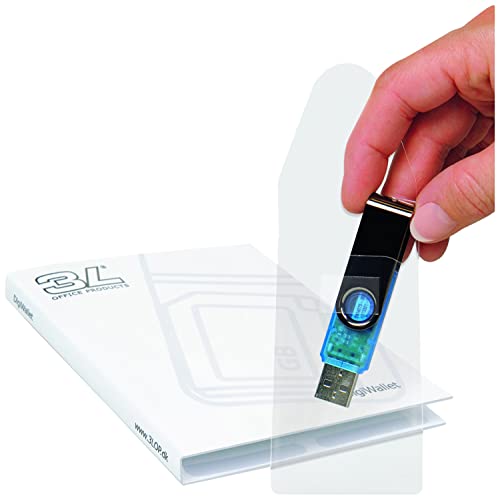Djois, 10250 - Klebetasche für USB-Sticks, Transparent, 10 Stück, Organisation, Medientaschen, Praktisch, Sicher, Schutz, Aufbewahrung, DigiWallet, Zubehör, Hergestellt in Dänemark von 3L