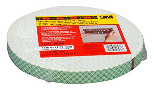 3M 4026 Doppelseitiges PU-Schaumstoff-Klebeband, 50 mm x 33 m, 1.6mm, Beige (5-er Pack) von 3M