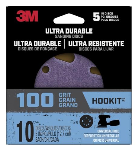 3M DISC5IN10PK100 Ultra Durable 12,7 cm Power Schleifscheiben, Universalloch von 3M