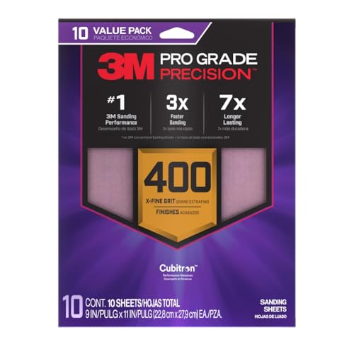 3M Pro Grade SHR400-PGP-10T Präzisions-Schleifblätter mit rutschfestem Griff, 22,9 x 27,9 cm, Körnung 400, 10 Stück 3M Pro Grade SHR400-PGP-10T Präzisions-Schleifblätter mit rutschfestem Griff, 22,9 x 27,9 cm, Körnung 400, 10 Stück von 3M