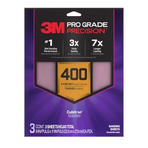 3M Pro Grade SHR400-PGP-3T Präzisions-Schleifblätter mit rutschfestem Griff, 22,9 x 27,9 cm, Körnung 400, 3 Stück 3M Pro Grade SHR400-PGP-3T Präzisions-Schleifblätter mit rutschfestem Griff, 22,9 x 27,9 cm, Körnung 400, 3 Stück von 3M