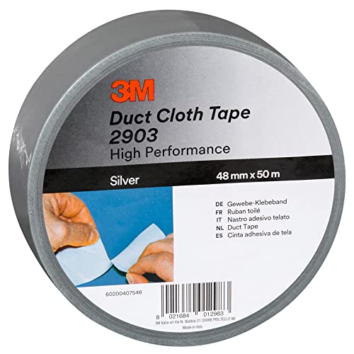 3M Universelles Gewebeklebeband 2903, Duct Tape, Starkes Panzertape, Reparatur Klebeband, Starke Klebkraft, leicht abreißbar, 48mm x 50m, Silber - 1 Rolle 3M Universelles Gewebeklebeband 2903, Duct Tape, Starkes Panzertape, Reparatur Klebeband, Starke Klebkraft, leicht abreißbar, 48mm x 50m, Silber - 1 Rolle von 3M