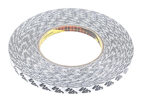 3M doppelseitiges Klebeband mit Papiervliesträger, 9086, 9 mm x 50 m, 0,19 mm, Weiß (26-er Pack) von 3M