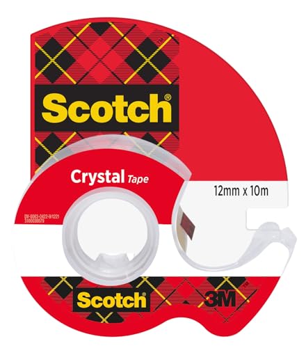 Scotch™ 600H1210 Crystal Klebeband 1 Rolle im Einweg-Handabroller (12 mm x 10 m) von Scotch