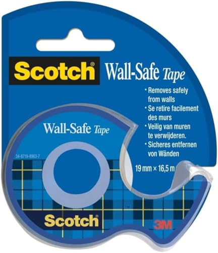 Scotch 183-EFDG Wall-Safe Klebeband 19 mm x 16, 5 m, 1 Rolle, 1 Maxi-Abroller von Scotch