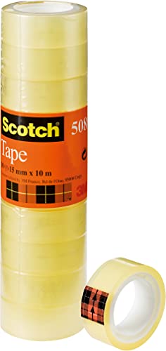 Scotch 5081510 Klebeband transparent PP, 15 mm x 10 m, 10 Rollen von Scotch