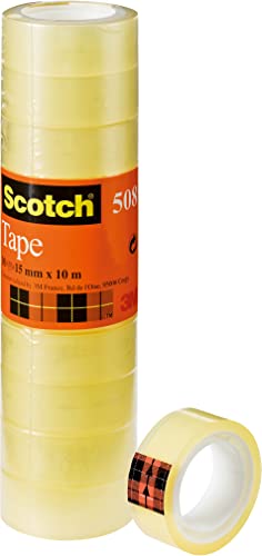 Scotch 508 Transparentes Klebeband, 10 Rollen, 15 mm x 10 m - Allzweck-klebeband für die Reparatur, Verschließen von Dokumenten Scotch 508 Transparentes Klebeband, 10 Rollen, 15 mm x 10 m - Allzweck-klebeband für die Reparatur, Verschließen von Dokumenten von Scotch
