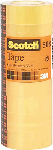 Scotch 5081933 Klebeband Transparent 508, PP, Bandgröße (L x B): 33 m x 19 mm, 8 Rollen, 20 Packungen von Scotch