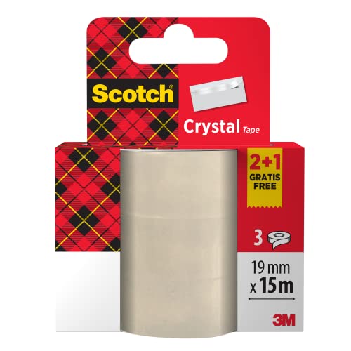 Scotch 6-1915P3 Klebeband Promotion 3 Rollen Crystal kristallklar, 19 mm x 15 m von Scotch