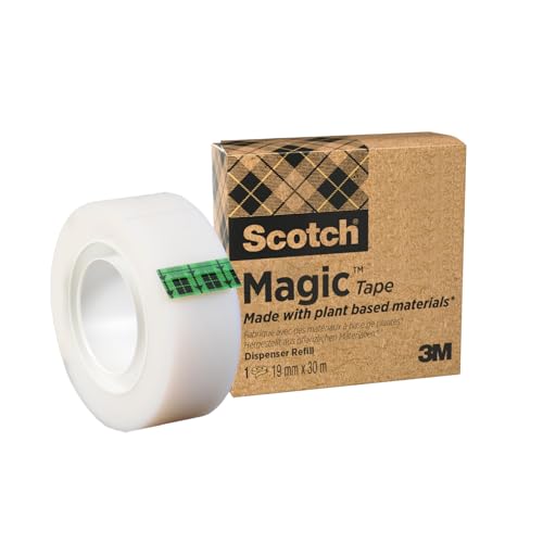 Scotch Magic Klebeband A Greener Choice - 1 Rolle, 19 mm x 30 m - Unsichtbares Klebeband mit Pflanzlichem Klebstoff zur Reparatur, Etikettierung und Versiegelung von Dokumenten Scotch Magic Klebeband A Greener Choice - 1 Rolle, 19 mm x 30 m - Unsichtbares Klebeband mit Pflanzlichem Klebstoff zur Reparatur, Etikettierung und Versiegelung von Dokumenten von Scotch