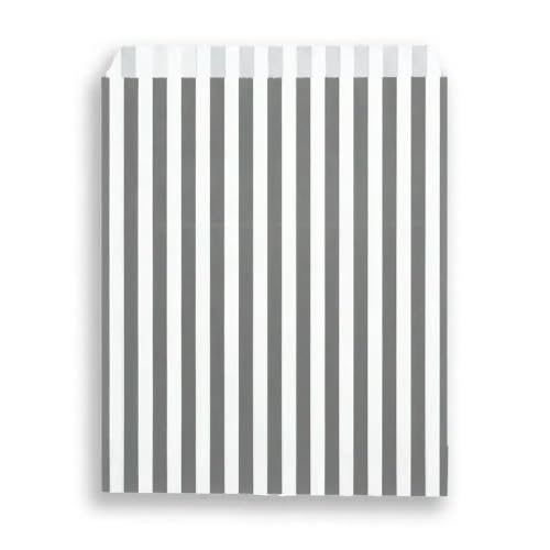 Süßigkeitentüten, gestreifte Papiertüten für Süßigkeiten, 200 Stück, Grau Süßigkeitentüten, gestreifte Papiertüten für Süßigkeiten, 200 Stück, Grau von 3R