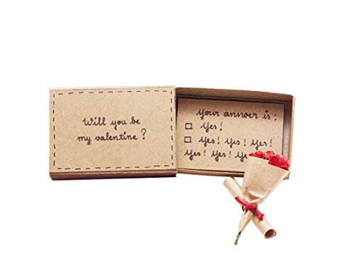 3XU Niedliche Liebeskarte – Jahrestagskarte – handgefertigte Valentinstags-Geschenkbox – Überraschungsgeschenk für Sie / für Ihn – I love you Matchbox-Karte (Will you be my valentine) von 3XU