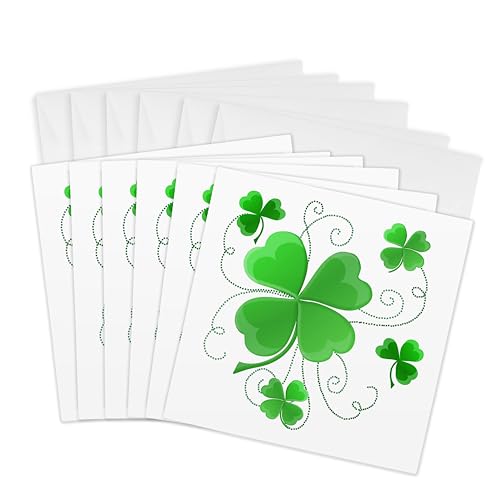 3D Rose GC 11678 _ 1 dieses Design ist der einige Lucky Kleeblättern Just in Time für ST PATRICK 'S DAY, Grußkarten, 15,2 x 15,2 cm Set von 6 von 3dRose