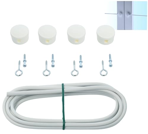 4 GARDINEbasic A.2 Gardinendraht Gardinenseil Vorhangdraht Curtain wire Befestigung SET für 2 Fenster/mit Schrauben/für Scheibengardine Bistrogardine/Weiß 4 GARDINEbasic A.2 Gardinendraht Gardinenseil Vorhangdraht Curtain wire Befestigung SET für 2 Fenster/mit Schrauben/für Scheibengardine Bistrogardine/Weiß von 4 Gardine