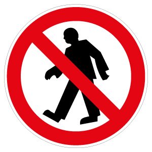 Durchgang verboten - keine Fußgänger erlaubt - Aufkleber D: 10cm Durchgang verboten - keine Fußgänger erlaubt - Aufkleber D: 10cm von 4-prints