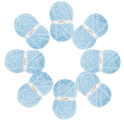 Riesiges grobes Garn zum Häkeln, super sperrig, groß, weich, flauschig, Batikplüsch, flauschig, gemischte Farben, dickes Chenille-Garn, blau, 1 kg Riesiges grobes Garn zum Häkeln, super sperrig, groß, weich, flauschig, Batikplüsch, flauschig, gemischte Farben, dickes Chenille-Garn, blau, 1 kg von 404Plus