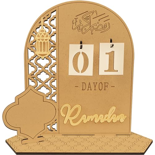 Ramadan Kalender aus Holz, 30 Tage Countdown DIY Ramadan Kalender Kinder, Elegante Ramadan Adventskalender Eid Mubarak, Ramadan Deko Kalender für Zuhause von 4BAOHUI