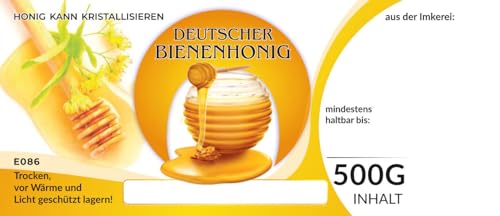 Etiketten bunt für deutschen Bienenhonig universal 100 Stück / 1 Pack - Maß: 116x50mm - Imkerei - Selbstgemachte Honige - Natürliche Lebensmittel - Landwirtschaftliche Produkte Etiketten bunt für deutschen Bienenhonig universal 100 Stück / 1 Pack - Maß: 116x50mm - Imkerei - Selbstgemachte Honige - Natürliche Lebensmittel - Landwirtschaftliche Produkte von 4Bee