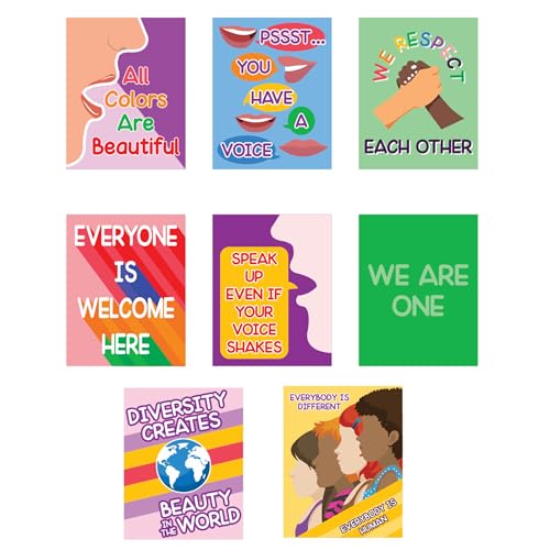 4E's Novelty 8 Stück Diversity-Poster für Klassenzimmer, multikulturelle Kinder Freundlichkeitsposter, Inklusion Klassenzimmer-Dekor, Wandschilder für Grundschule, Diversity Bulletin Board Set 4E's Novelty 8 Stück Diversity-Poster für Klassenzimmer, multikulturelle Kinder Freundlichkeitsposter, Inklusion Klassenzimmer-Dekor, Wandschilder für Grundschule, Diversity Bulletin Board Set von 4E's Novelty