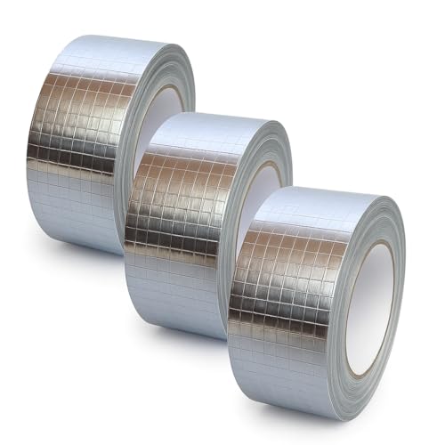 4INSTALATOR Alu Klebeband Pack 3 Rollen Aluminiumband 50mm x 45m Aluminium netzverstärkt hitzebeständig für Rohrisolierung Lüftungs- und Klimaanlagen Metallisches Dichtband 4INSTALATOR Alu Klebeband Pack 3 Rollen Aluminiumband 50mm x 45m Aluminium netzverstärkt hitzebeständig für Rohrisolierung Lüftungs- und Klimaanlagen Metallisches Dichtband von 4INSTALATOR