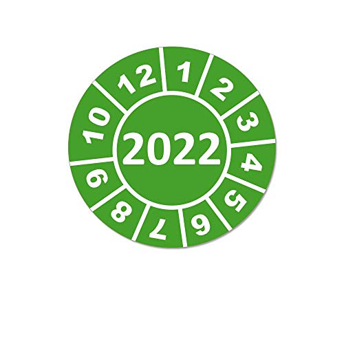 Jahresplaketten Ø15-25mm mit verschiedenen Farben. Prüfplaketten rund Folienaufkleber handlich auf Rolle. Füralle Grundplaketten geeignet (Ø 20mm, Grün, 1000) von 4WAY Verlag
