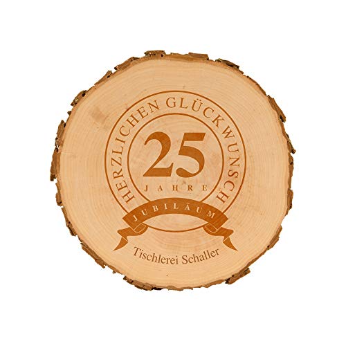 Baumscheibe zum Firmenjubiläum mit Gravur - personalisierte Holzscheibe - Geschenkidee - naturbelassen - Dekoration - Wanddeko Baumscheibe zum Firmenjubiläum mit Gravur - personalisierte Holzscheibe - Geschenkidee - naturbelassen - Dekoration - Wanddeko von 4youDesign