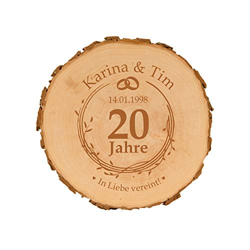 Baumscheibe zum Hochzeitsjubiläum mit Gravur - personalisierte Holzscheibe - Geschenkidee zum Hochzeitstag - naturbelassen - Dekoration - Wanddeko Baumscheibe zum Hochzeitsjubiläum mit Gravur - personalisierte Holzscheibe - Geschenkidee zum Hochzeitstag - naturbelassen - Dekoration - Wanddeko von 4youDesign