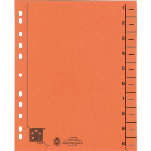 5 Star 914786 Trennblätter vollfarbig 30x24 cm, RC Karton 230 g/qm Inh.100, orange von 5 Star Office