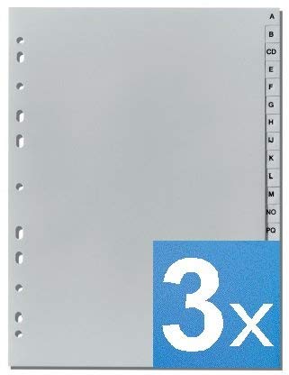 5-Star Buchstabenregister "A-Z" DIN A4, volle Höhe, grau (3) von 5 STAR