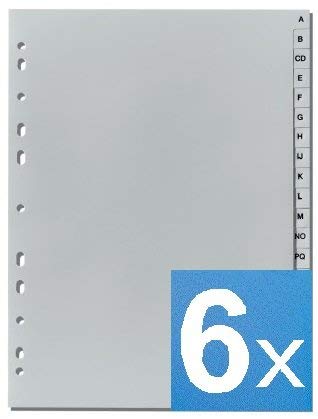 5-Star Buchstabenregister "A-Z" DIN A4, volle Höhe, grau (6) von 5 STAR