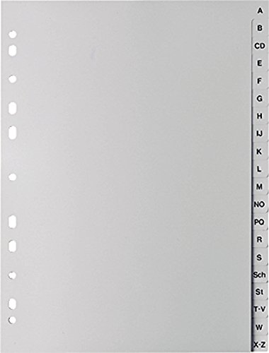 5-Star Buchstabenregister "A-Z" DIN A4, volle Höhe, grau 5er Packung 5-Star Buchstabenregister "A-Z" DIN A4, volle Höhe, grau 5er Packung von 5 STAR