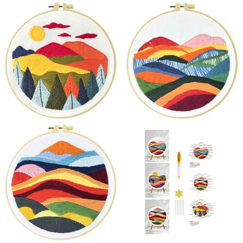 51buyoutgo 3pcs Berg Landschaft Stickset Sticken Set für Erwachsene Anfänger Embroidery Kit Stickerei Stick Set Stickvorlagen Kreuzstich Vorgedruckt Stickbilder Stickbild Stickpackung Stickvorlage 51buyoutgo 3pcs Berg Landschaft Stickset Sticken Set für Erwachsene Anfänger Embroidery Kit Stickerei Stick Set Stickvorlagen Kreuzstich Vorgedruckt Stickbilder Stickbild Stickpackung Stickvorlage von 51buyoutgo