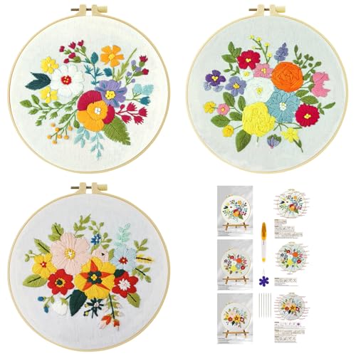 51buyoutgo 3pcs Blume Stickset Sticken Set für Erwachsene Anfänger Embroidery Kit Stickerei Stick Set Stickvorlagen Kreuzstich Vorgedruckt Stickbilder Stickbild Stickpackung Stickvorlage 51buyoutgo 3pcs Blume Stickset Sticken Set für Erwachsene Anfänger Embroidery Kit Stickerei Stick Set Stickvorlagen Kreuzstich Vorgedruckt Stickbilder Stickbild Stickpackung Stickvorlage von 51buyoutgo