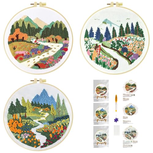 51buyoutgo 3pcs Blumen Landschaft Stickset Sticken Set für Erwachsene Anfänger Embroidery Kit Stickerei Stick Set Stickvorlagen Kreuzstich Vorgedruckt Stickbilder Stickbild Stickpackung Stickvorlage 51buyoutgo 3pcs Blumen Landschaft Stickset Sticken Set für Erwachsene Anfänger Embroidery Kit Stickerei Stick Set Stickvorlagen Kreuzstich Vorgedruckt Stickbilder Stickbild Stickpackung Stickvorlage von 51buyoutgo