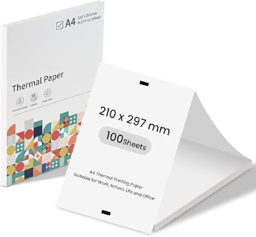 200 Blatt Thermopapier, A4, faltbar, für 210 x 297 mm, kompatibel mit Phomemo M08F/M832/M833/M834/M835 Mobildrucker, 210 mm x 297 mm 200 Blatt Thermopapier, A4, faltbar, für 210 x 297 mm, kompatibel mit Phomemo M08F/M832/M833/M834/M835 Mobildrucker, 210 mm x 297 mm von 5KQRK9F
