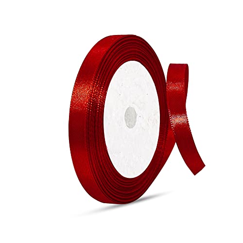 Band zum Verpacken von Geschenken, doppelseitiges Satinband zum Basteln von Kuchenband, Haarschleifenband, Weihnachtsdekoration, Valentinstag, Hochzeit, Party, Autoband (10mm, kastanienbraun) von 5RIDGE