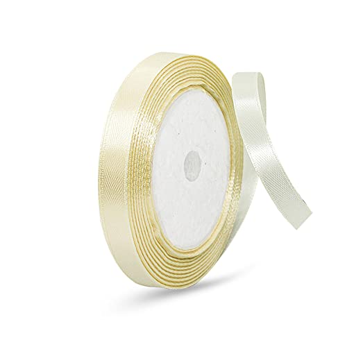 Band zum Verpacken von Geschenken, doppelseitiges Satinband zum Basteln von Kuchenband, Haarschleifenband, Weihnachtsdekoration, Valentinstag, Hochzeit, Party, Autoband (25mm, hautfarben) von 5RIDGE