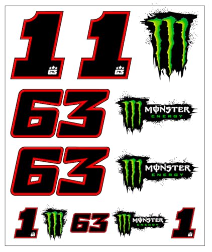 63 Dual Monster Bagnaia Sticker,Unisex,Mehrfarbig,One Size 63 Dual Monster Bagnaia Sticker,Unisex,Mehrfarbig,One Size von 63