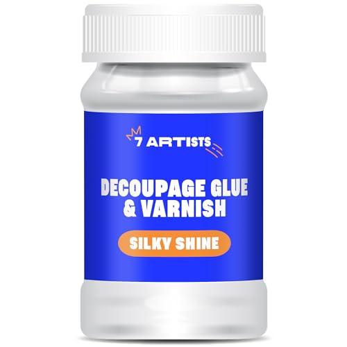 7 Artists Decoupage Kleber Lack Wasserfest 100 ml Half Glossy - Serviettentechnik Kleber auf Wasserbasis | Serviettenkleber für Serviettentechnik | Servietten Kleber zum Basteln 7 Artists Decoupage Kleber Lack Wasserfest 100 ml Half Glossy - Serviettentechnik Kleber auf Wasserbasis | Serviettenkleber für Serviettentechnik | Servietten Kleber zum Basteln von 7 Artists