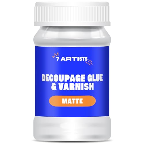 7 Artists Decoupage Kleber Lack Wasserfest 100 ml Matt - Serviettentechnik Kleber auf Wasserbasis | Serviettenkleber für Serviettentechnik | Servietten Kleber zum Basteln 7 Artists Decoupage Kleber Lack Wasserfest 100 ml Matt - Serviettentechnik Kleber auf Wasserbasis | Serviettenkleber für Serviettentechnik | Servietten Kleber zum Basteln von 7 Artists