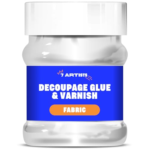 7 Artists Decoupage Kleber Lack Wasserfest 230 ml Fabric - Serviettentechnik Kleber auf Wasserbasis | Serviettenkleber für Serviettentechnik | Servietten Kleber zum Basteln von 7 Artists