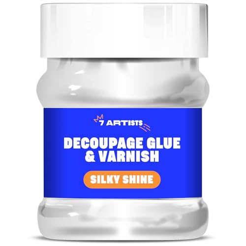 7 Artists Decoupage Kleber Lack Wasserfest 230 ml Half Glossy - Serviettentechnik Kleber auf Wasserbasis | Serviettenkleber für Serviettentechnik | Servietten Kleber zum Basteln 7 Artists Decoupage Kleber Lack Wasserfest 230 ml Half Glossy - Serviettentechnik Kleber auf Wasserbasis | Serviettenkleber für Serviettentechnik | Servietten Kleber zum Basteln von 7 Artists