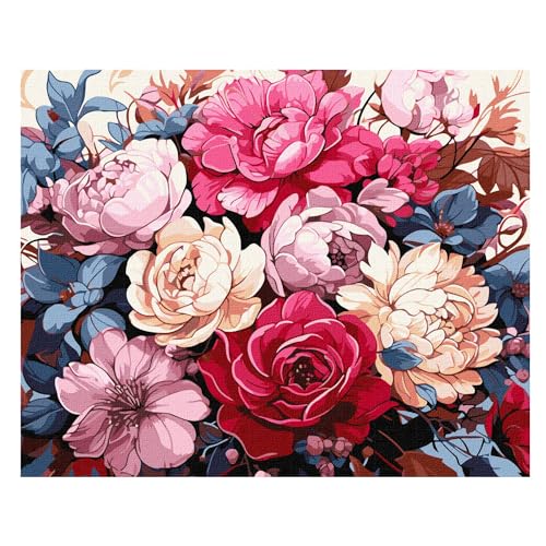 7 Artists Malen nach Zahlen Erwachsene mit Rahmen A Luxurious Bouquet of Peonies Set 40x50 cm - Leinwand mit Pinseln, Acrylfarben für Malen Erwachsene 7 Artists Malen nach Zahlen Erwachsene mit Rahmen A Luxurious Bouquet of Peonies Set 40x50 cm - Leinwand mit Pinseln, Acrylfarben für Malen Erwachsene von 7 Artists