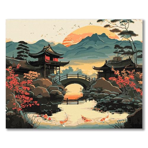 7 Artists Malen nach Zahlen Erwachsene mit Rahmen Beautiful East Set 40x50 cm - Leinwand mit Pinseln, Acrylfarben für Malen Erwachsene von 7 Artists