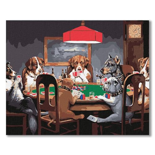 7 Artists Malen nach Zahlen Erwachsene mit Rahmen Cassius Coolidge Dogs Playing Poker Set 40x50 cm - Leinwand mit Pinseln, Acrylfarben für Malen Erwachsene 7 Artists Malen nach Zahlen Erwachsene mit Rahmen Cassius Coolidge Dogs Playing Poker Set 40x50 cm - Leinwand mit Pinseln, Acrylfarben für Malen Erwachsene von 7 Artists