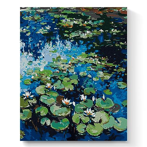 7 Artists Malen nach Zahlen Erwachsene mit Rahmen Claude Monet Water Lilies Set 40x50 cm - Leinwand mit Pinseln, Acrylfarben für Malen Erwachsene 7 Artists Malen nach Zahlen Erwachsene mit Rahmen Claude Monet Water Lilies Set 40x50 cm - Leinwand mit Pinseln, Acrylfarben für Malen Erwachsene von 7 Artists
