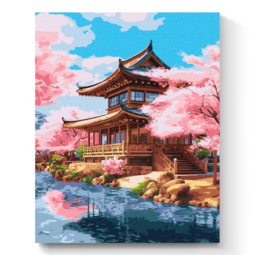7 Artists Malen nach Zahlen Erwachsene mit Rahmen Eastern Charm Set 40x50 cm - Leinwand mit Pinseln, Acrylfarben für Malen Erwachsene von 7 Artists