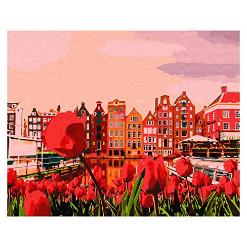 7 Artists Malen nach Zahlen Erwachsene mit Rahmen Evening Amsterdam Set 40x50 cm - Leinwand mit Pinseln, Acrylfarben für Malen Erwachsene 7 Artists Malen nach Zahlen Erwachsene mit Rahmen Evening Amsterdam Set 40x50 cm - Leinwand mit Pinseln, Acrylfarben für Malen Erwachsene von 7 Artists