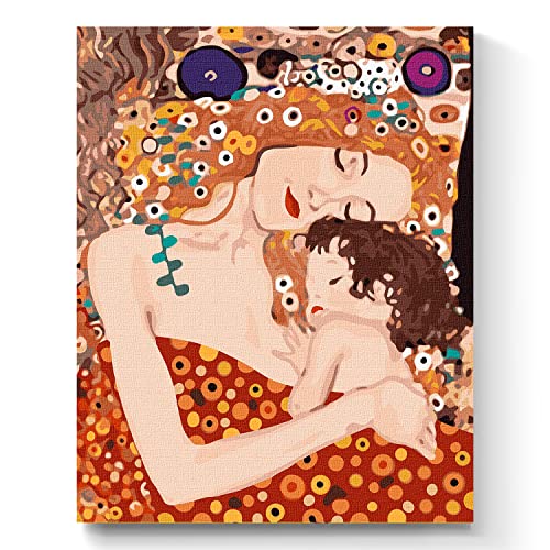 7 Artists Malen nach Zahlen Erwachsene mit Rahmen Gustav Klimt Mother and Child Set 40x50 cm - Leinwand mit Pinseln, Acrylfarben für Malen Erwachsene 7 Artists Malen nach Zahlen Erwachsene mit Rahmen Gustav Klimt Mother and Child Set 40x50 cm - Leinwand mit Pinseln, Acrylfarben für Malen Erwachsene von 7 Artists